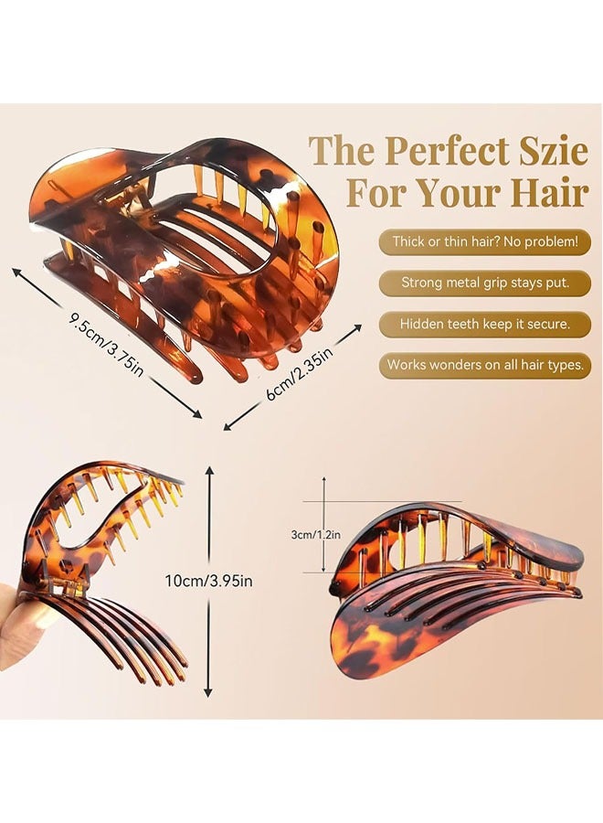 Generic Flat Claw Clips, 4 Pack Curved Non-Slip Hair Clips for Sleeping & Driving, Strong Hold French Hair Clips for Thin/Thick Hair  - Image 4