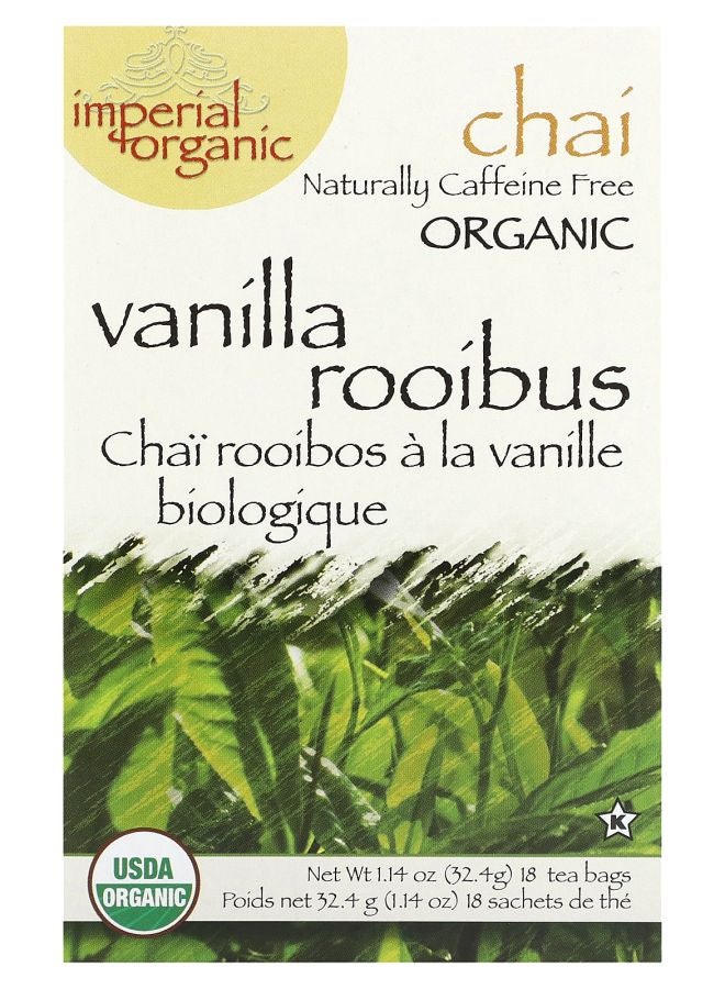 Uncle Lee's Tea Imperial Organic Vanilla Rooibos Chai Caffeine Free 18 Tea Bags 1.14 oz (32.4 g)
