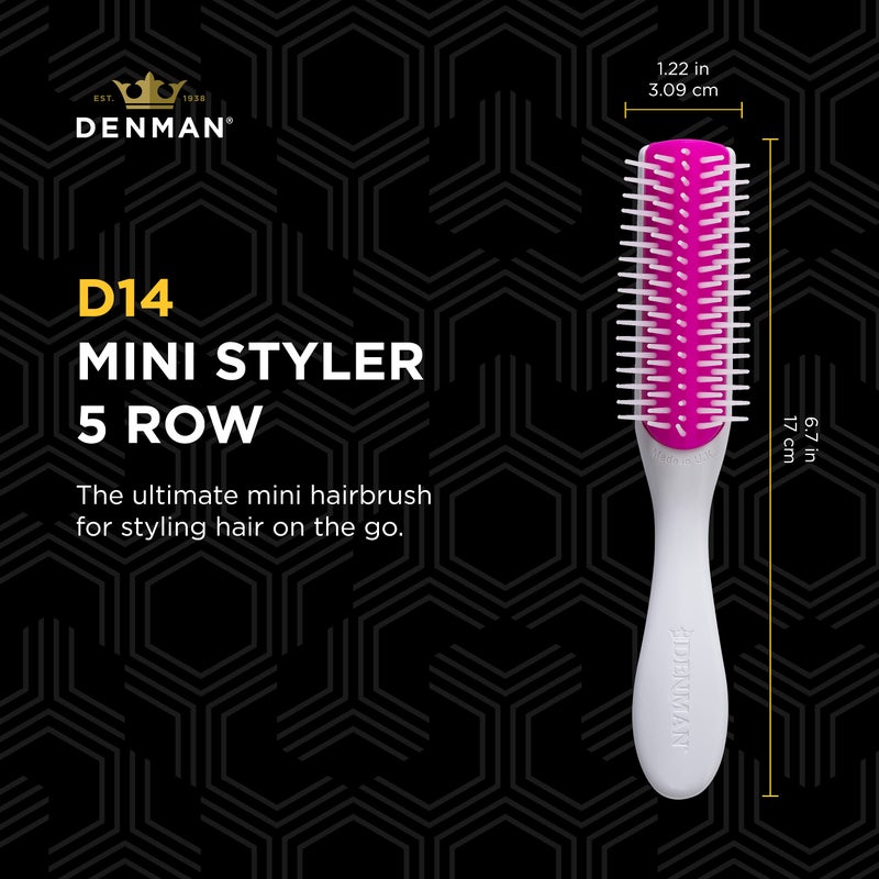 Denman Mini Curl & Blow-Dry Styling Brush â€“ Define Curls, Smooth Frizz & Style Short Hair with Precision, D14 Kyoto - Image 2