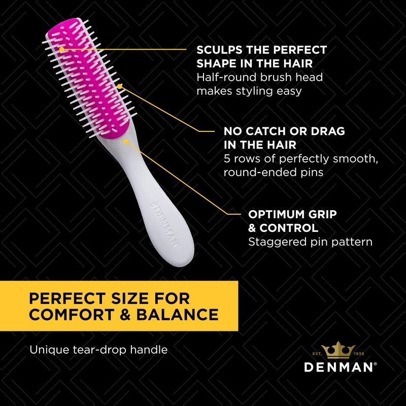 Denman Mini Curl & Blow-Dry Styling Brush â€“ Define Curls, Smooth Frizz & Style Short Hair with Precision, D14 Kyoto - Image 5