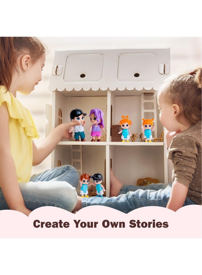Funerica Dollhouse People, 8 Family Figures and Pets Playset - Bendable Little People Figures - Perfect for Imaginative Fun and Dollhouse Play - Play Doll House Accessories - Image 4