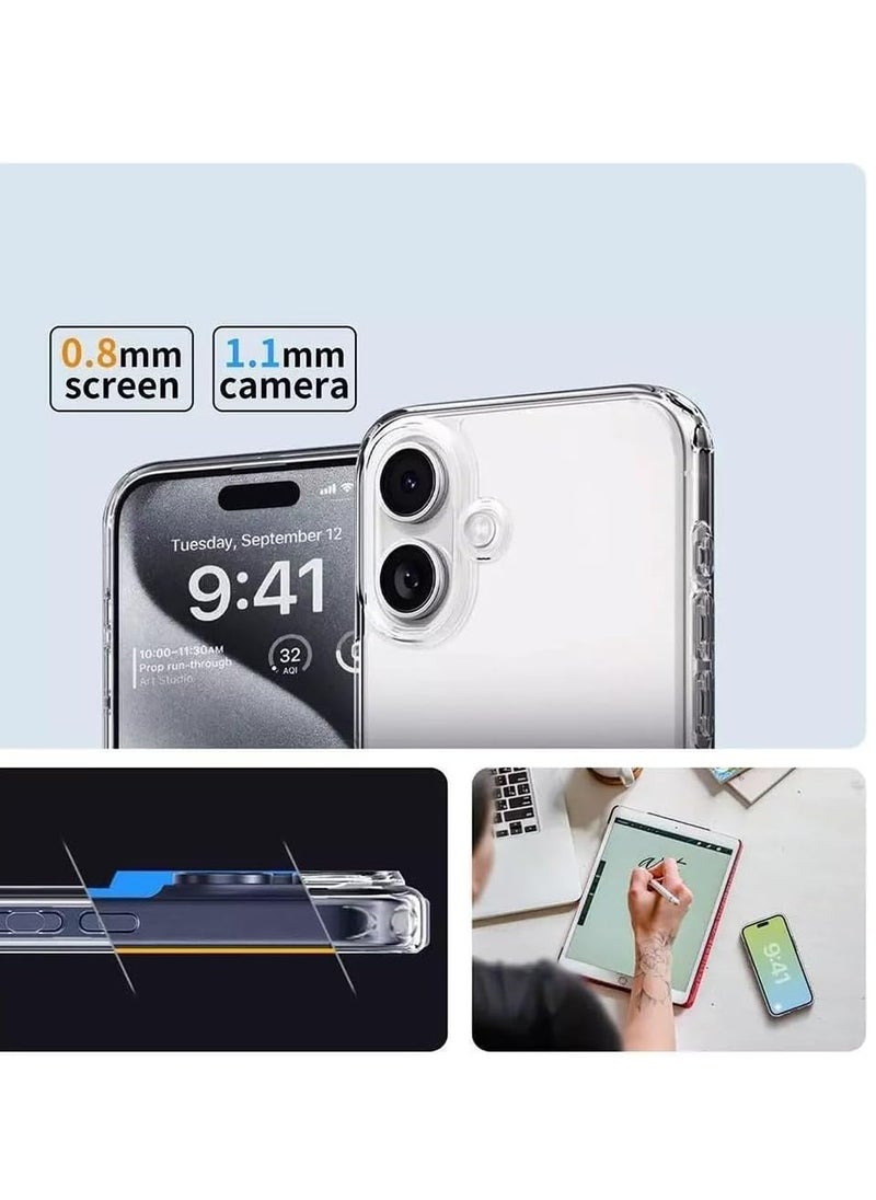 BORTONY - iPhone 16 Plus Case Cover 6.7 Inch Scratch Resistant Crystal Clear Soft TPU iPhone 16 Plus Cover Precise Cutouts Slim Fit Protective Case Easy to Install Compatible with Apple iPhone 16 Plus - Image 1