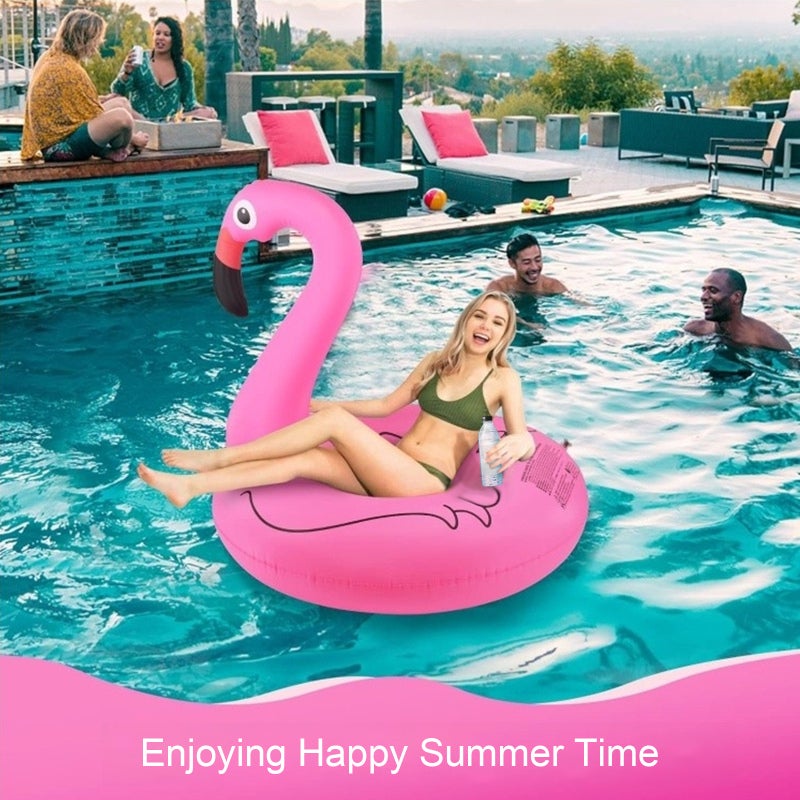 Rose Red Inflatable Flamingo Pool Float: Solar-powered, 45.6in*37.8in, 6 RGB Lighting Modes - Durable Waterproof PVC, Captivating Night Display, Adult Water Ride for Pool Parties Evening Swims - Image 2