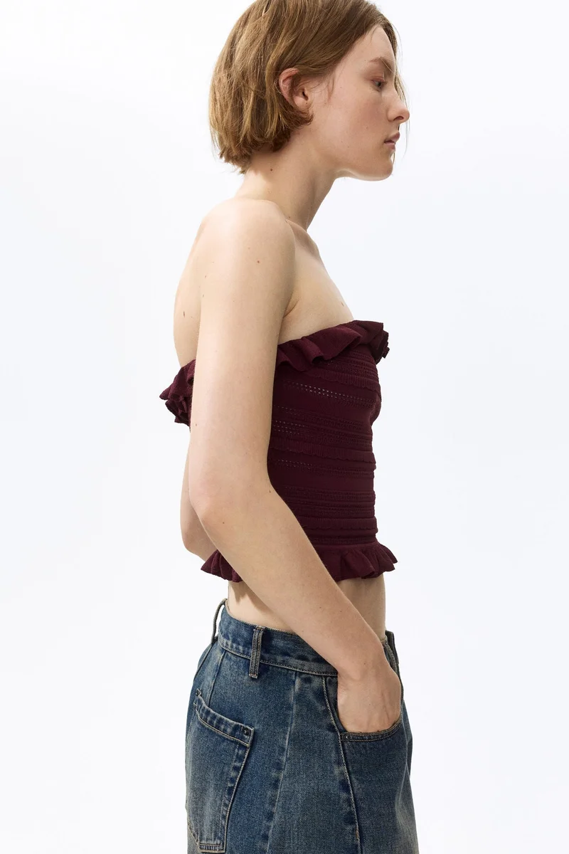 H&M Pointelle-knit bandeau top