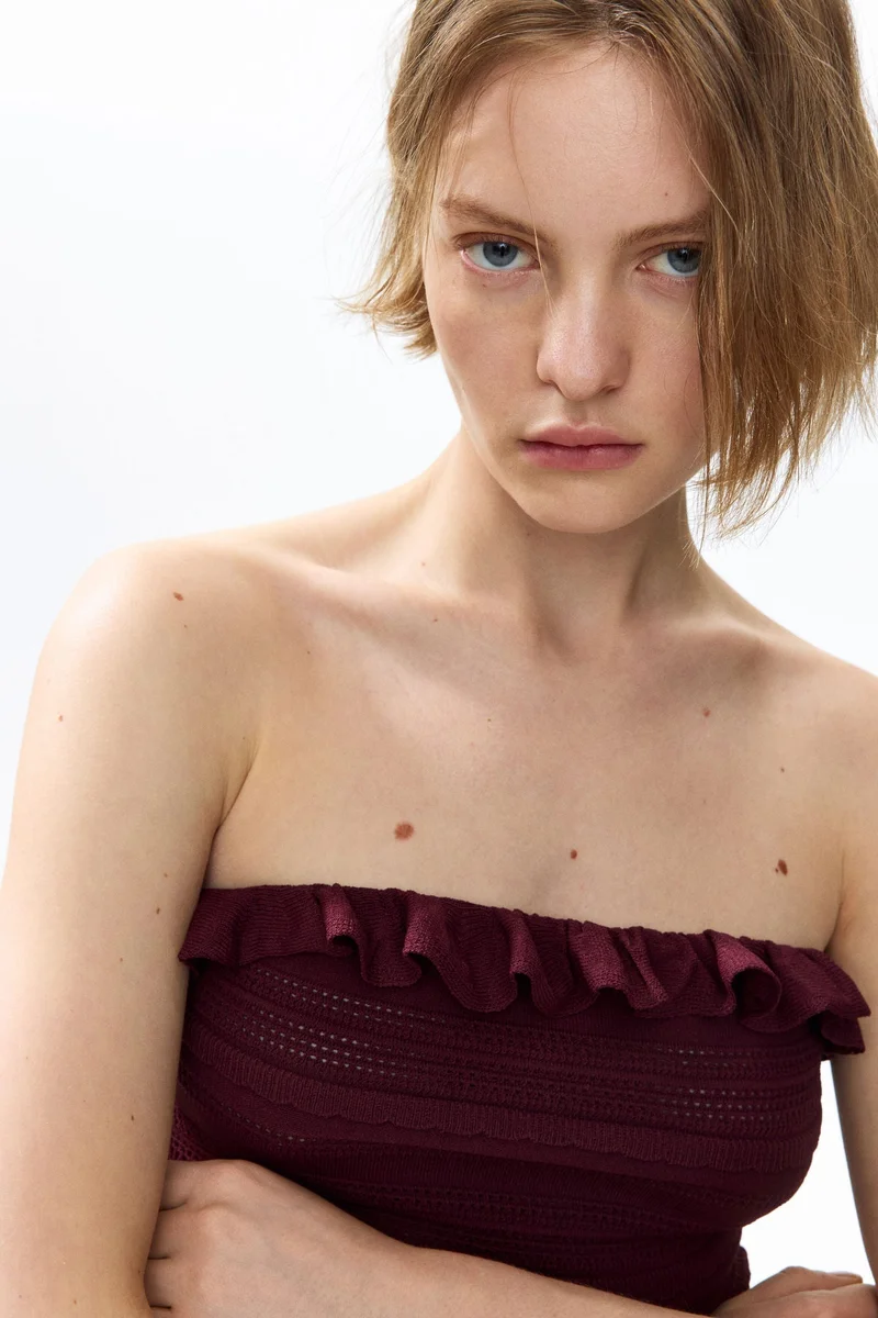 H&M Pointelle-knit bandeau top