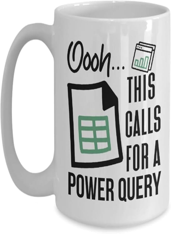ella - This Calls For a Power Query Mug Funny Excel White Ceramic Coffee Cup