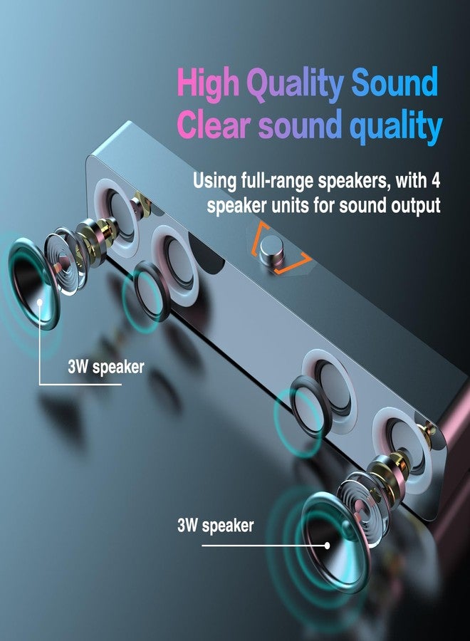 Elimavi Computer Speakers for Desktop PC, 2.0-Channel Speakers with Static RGB Lighting and Volume Control, Featuring a 3.5mm Input and USB Powered Plug and Play, Compatible with Monitors, laptops - Image 2
