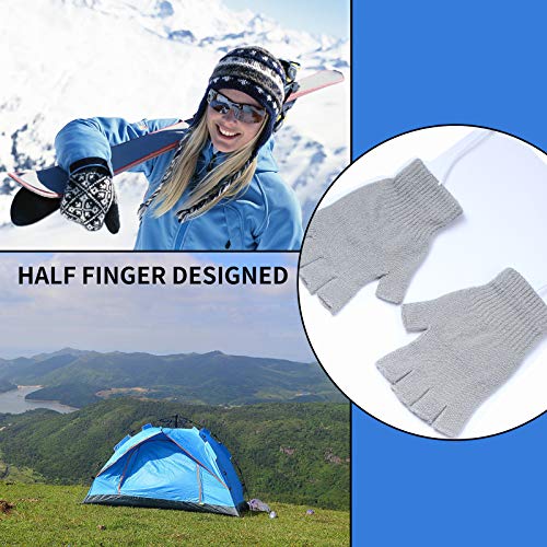Fpxnb 2 Pairs USB Heated Gloves for Men and Women, USB 2.0 Powered Stripes Heating Pattern Knitting Wool Design Winter Gift - Image 5