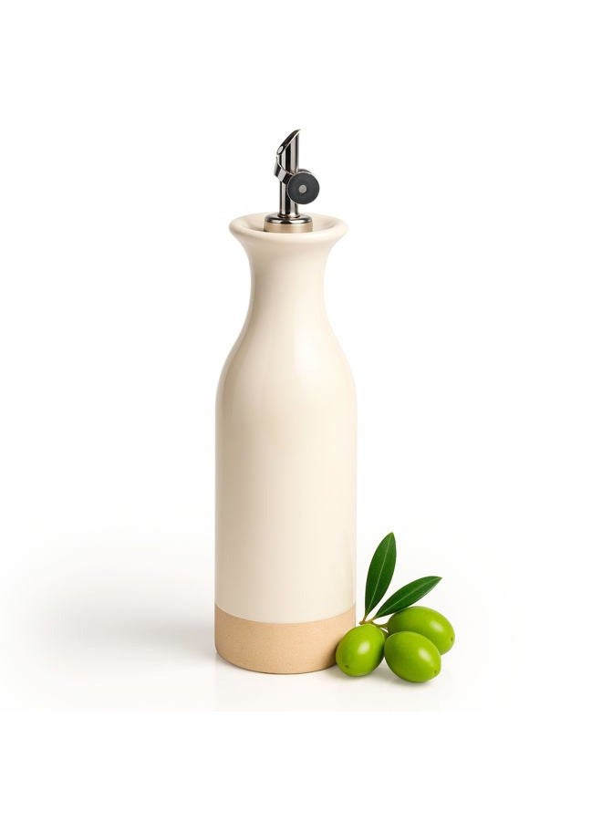 TOMO Ceramic Olive Oil Dispenser Bottle 22oz, Wide Mouth Easy Fill Design, Spill-Free Spout, Large Capacity - Image 1