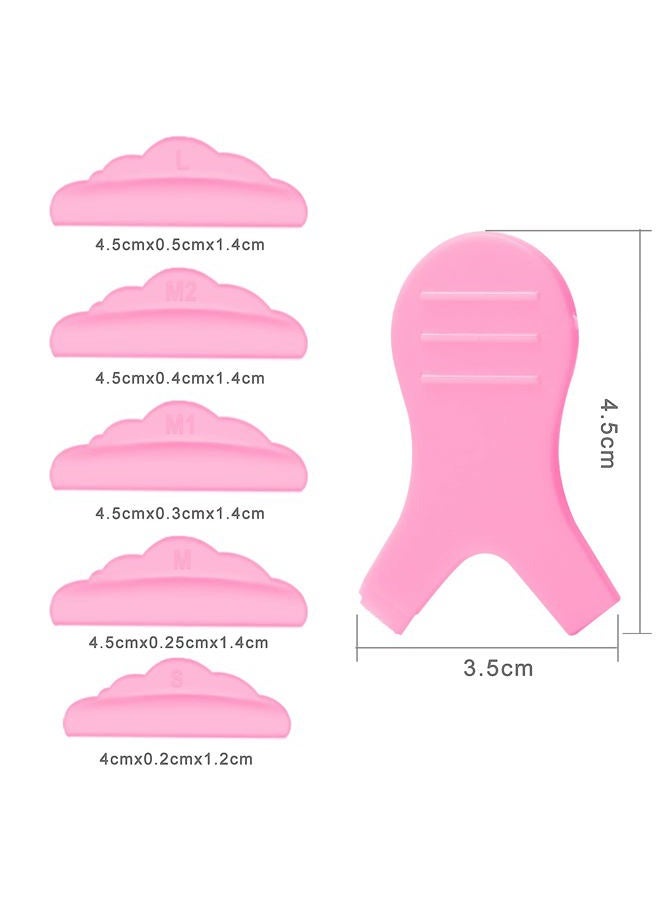JASSINS 44 Piece Lash Lift Rods,Silicone Eyelash Perming Curler Makeup Tools,5 Sizes S/M/M1/M2/L,Reusable Lash Lifting Pads (Pink) - Image 2