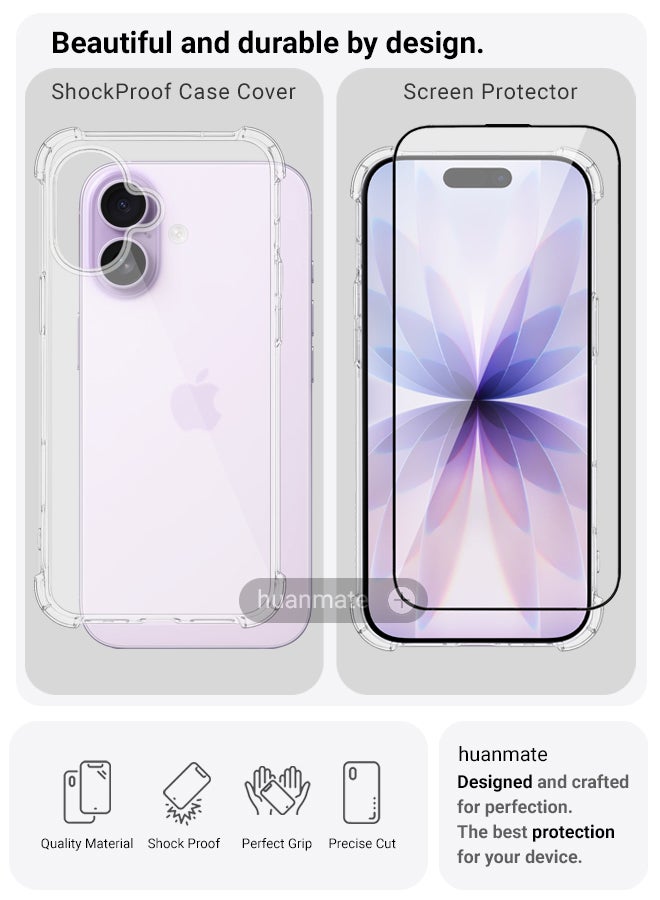 2 in 1 Apple iPhone 17 Protection Pack - Ultra Clear Shockproof Case & Edge-to-Edge Screen Protector, 360 Degree Protection, Back Cover & Screen Protector for Apple iPhone 17 - view 2