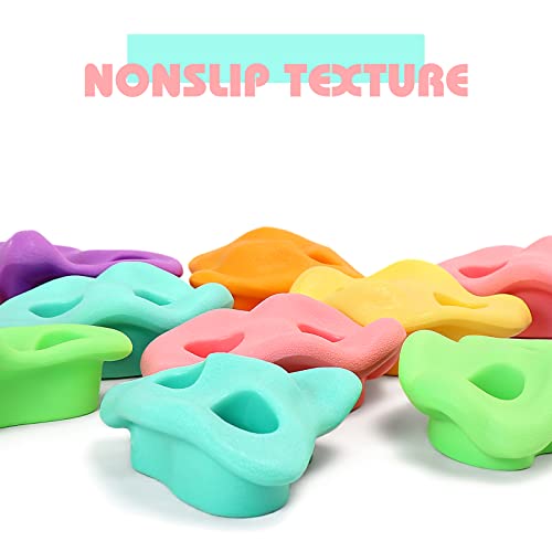 TOPNEW 18PCS Climbing Holds for Kids, Rock Wall Climbing Kit with Hardware for Indoor and Outdoor Climbing Wall, Soft Color - Image 3