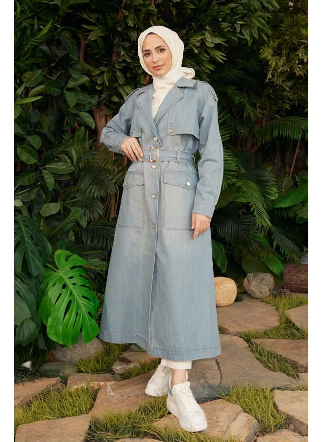 Neways 6625-RAGLAN Sleeve Trench Coat Blue