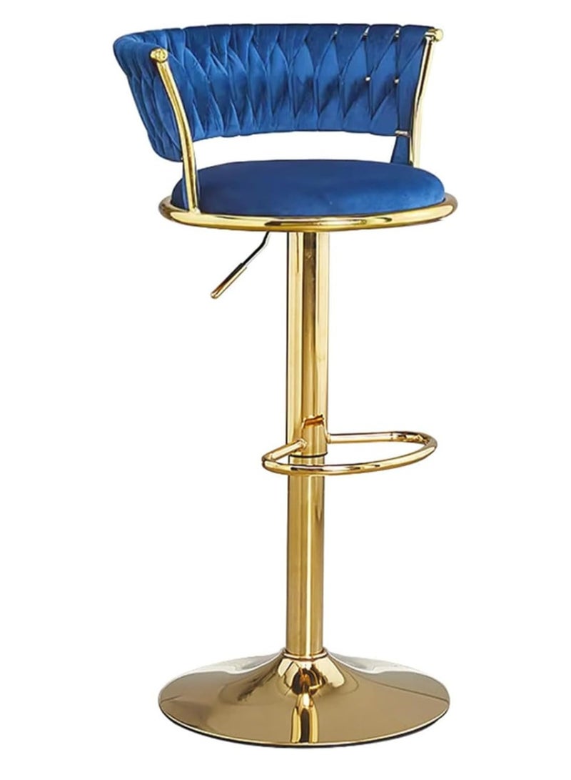 DubaiGallery Luxury bar Stool,Modern Round Adjustable Reception Chair, Gold Velvet Bar Chair, Kitchen high Dining Chair , Height Adjustable and 360° Swivel. Suitable for bar, Home, offce, Cafe - Image 1