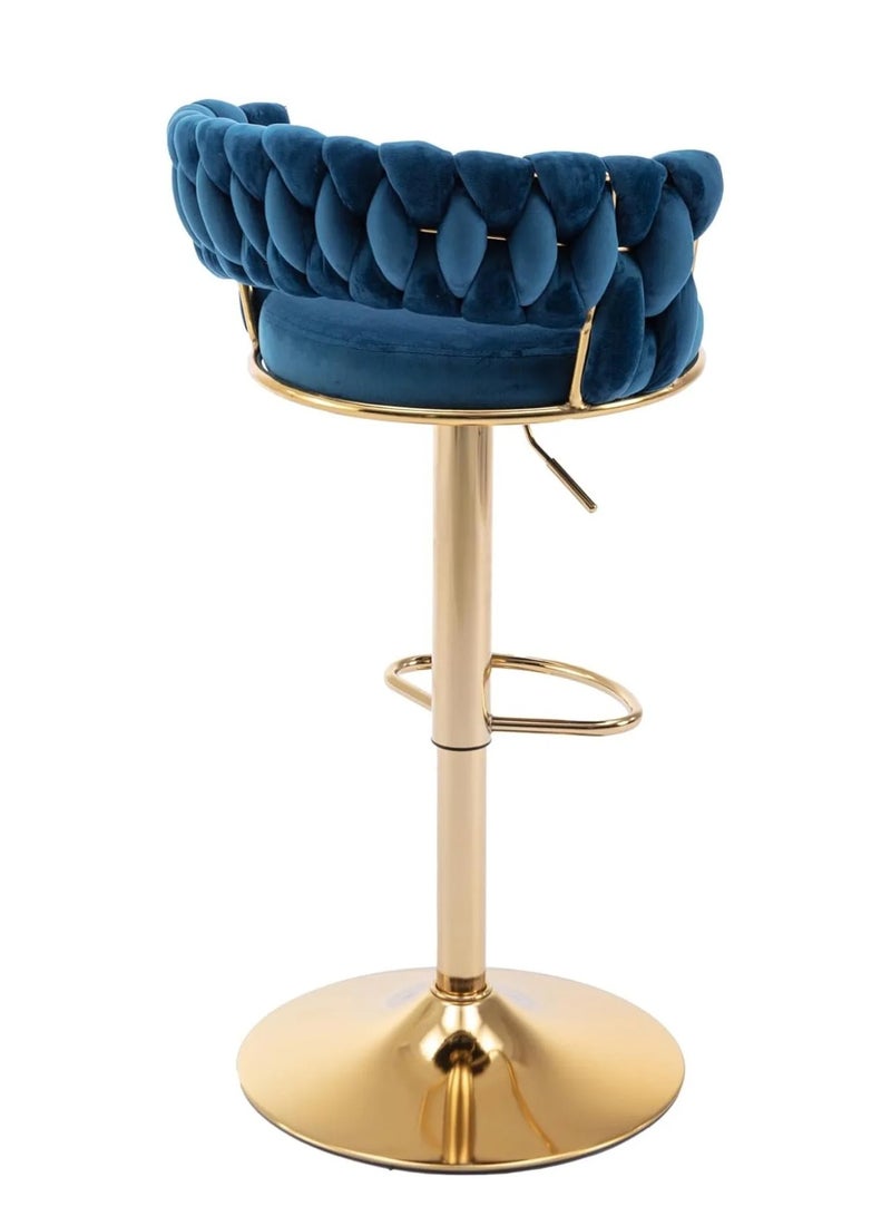 DubaiGallery Luxury bar Stool,Modern Round Adjustable Reception Chair, Gold Velvet Bar Chair, Kitchen high Dining Chair , Height Adjustable and 360° Swivel. Suitable for bar, Home, offce, Cafe - Image 2