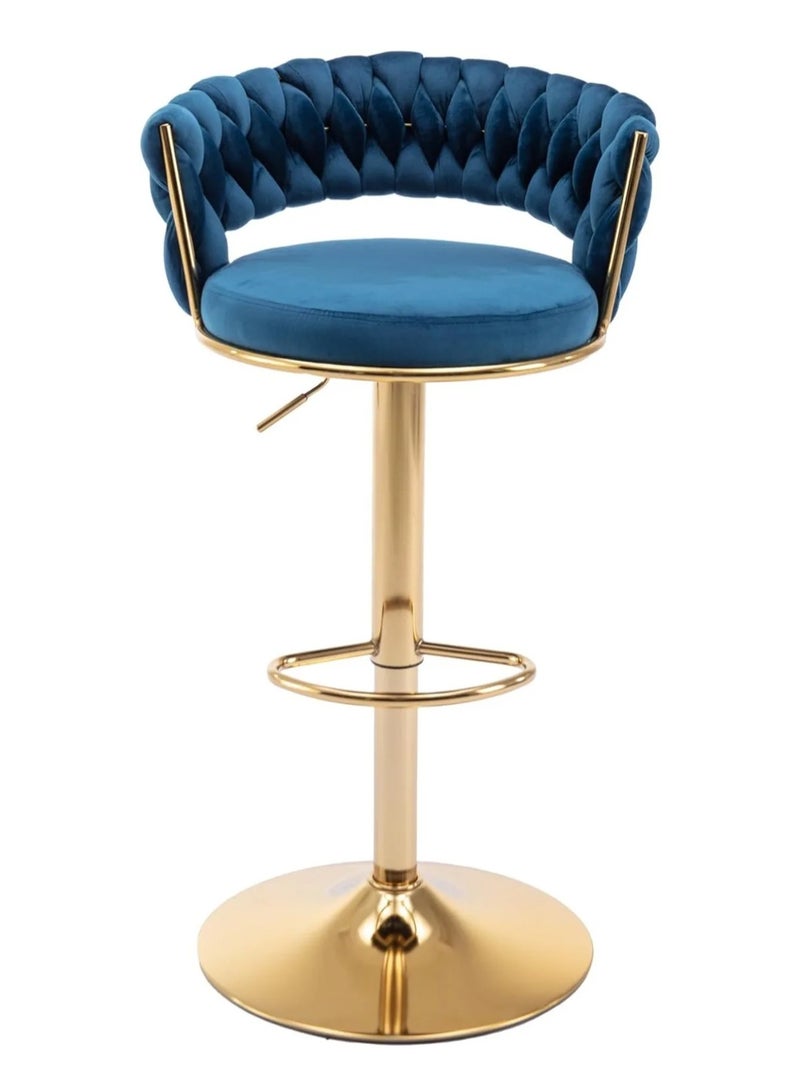 DubaiGallery Luxury bar Stool,Modern Round Adjustable Reception Chair, Gold Velvet Bar Chair, Kitchen high Dining Chair , Height Adjustable and 360° Swivel. Suitable for bar, Home, offce, Cafe - Image 3