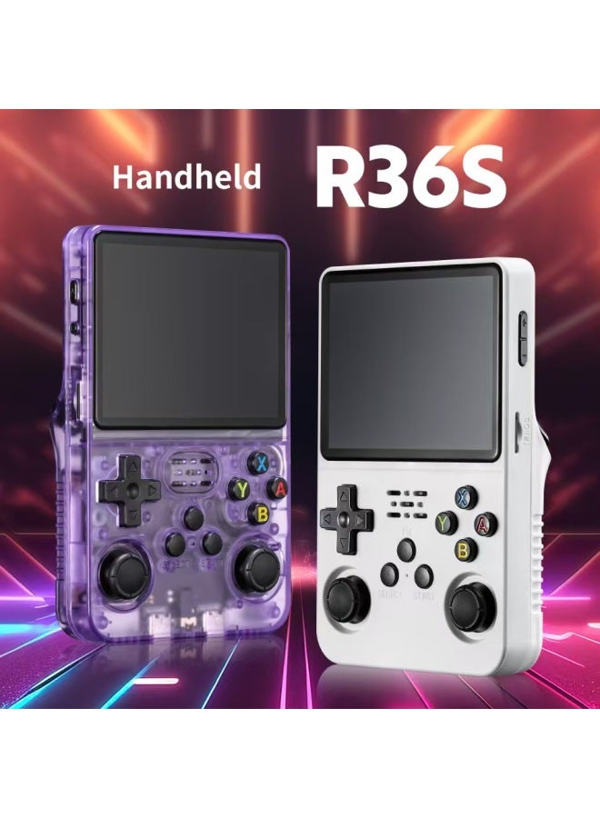 PSP R36S Open Source Handheld Game Retro GBA Arcade Classic FC Arcade Portable-Product's Colour:64G-Model:R36s[white]
