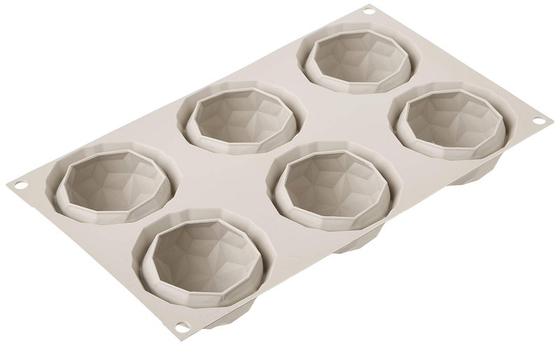 Silikomart Mini Gemma Silicone Mold Flexible Tray with 3D Technology Creates 6 Textured GemstoneShaped Desserts Easily Unmolds Oven Microwave Freezer and Dishwasher Safe Made in Italy