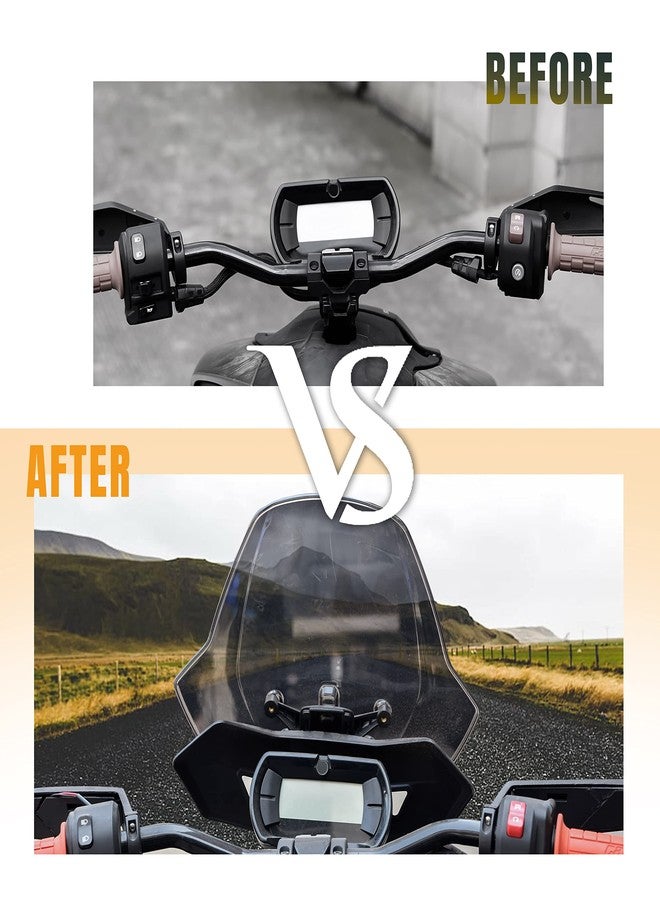 KATIMOTO Adjustable Front Dark Tinted Windshield for Can Am Ryker, Tinted Clear Hard Coated Dustproof Durable Front Wind Shield for Can-Am Ryker All Models Accessories (Replace #219401032) - Image 2