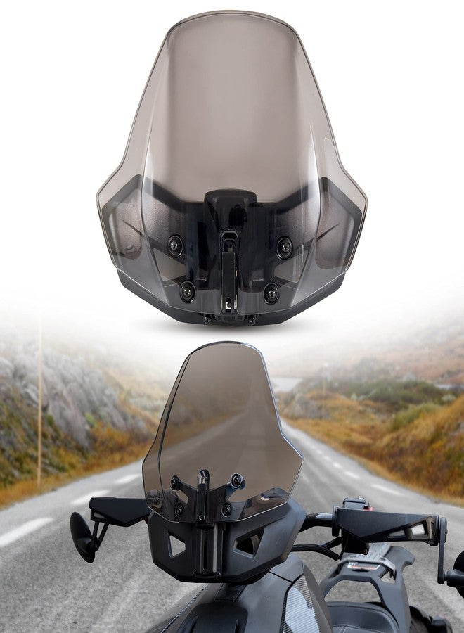 KATIMOTO Adjustable Front Dark Tinted Windshield for Can Am Ryker, Tinted Clear Hard Coated Dustproof Durable Front Wind Shield for Can-Am Ryker All Models Accessories (Replace #219401032) - Image 1