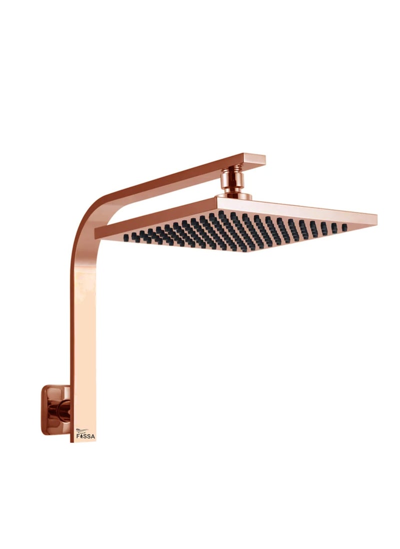 FOSSA FOSSA 8'' Rain Shower Head Taps Square High Pressure Wall Arm DIY (ROSE GOLD)  - Image 1