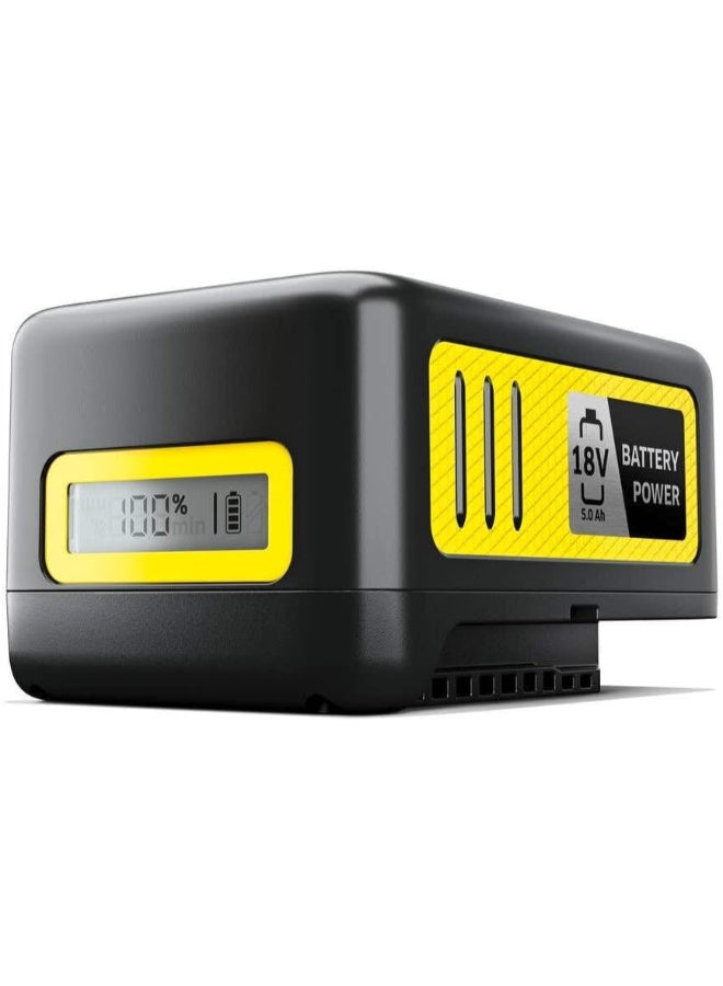 KARCHER Battery Power 18/50 – 18V 5.0Ah Lithium-Ion Rechargeable Battery for Karcher Cordless Devices Black/Yellow - Image 1