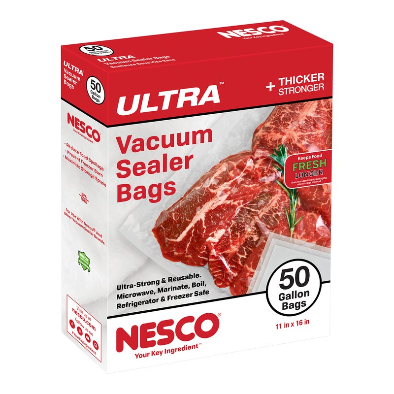 Nesco Heavy Duty Vaccum Sealer Bags Gallon 50 Count