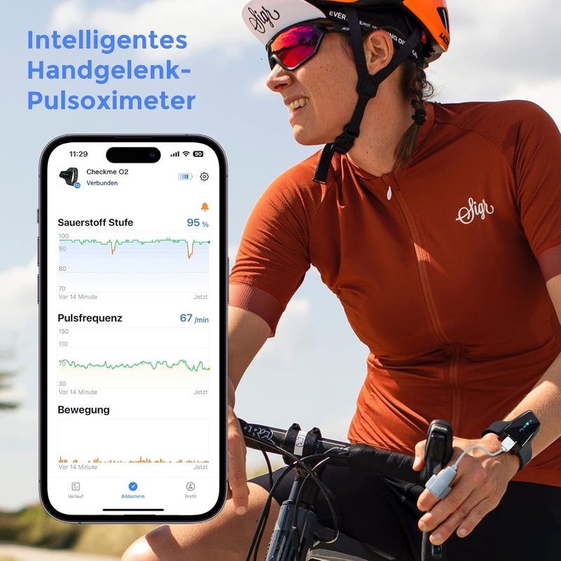 ViATOM Bluetooth Pulse Oximeter with Alarm,Wrist Blood Oxygen Saturation Monitor, Wearable Sleep Monitor for Heart Rate with APP and Shareable Report - Image 2