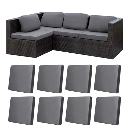 BIETYONE 8Pcs Stretch Patio Cushion CoversOutdoor Couch Covers ReplacementOutdoor Couch Sofa Slipcoversfor Patio Furniture Cushion CoversWashable Reusable Furniture Protector Gray Cover Only - Image 1