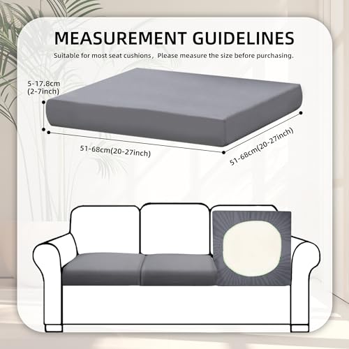 BIETYONE 8Pcs Stretch Patio Cushion CoversOutdoor Couch Covers ReplacementOutdoor Couch Sofa Slipcoversfor Patio Furniture Cushion CoversWashable Reusable Furniture Protector Gray Cover Only - Image 3