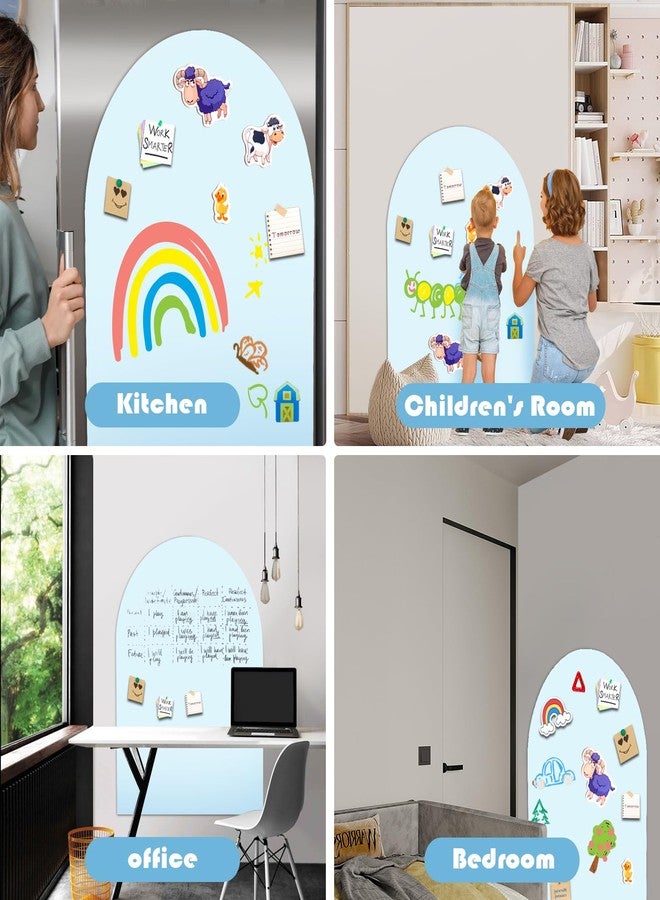 LYZZXI Magnetic Arch Wall Decal: Self-Adhesive Chalkboard for Kids Playroom and Classroom Decor 31" x 39" (Sky Blue) - Image 5