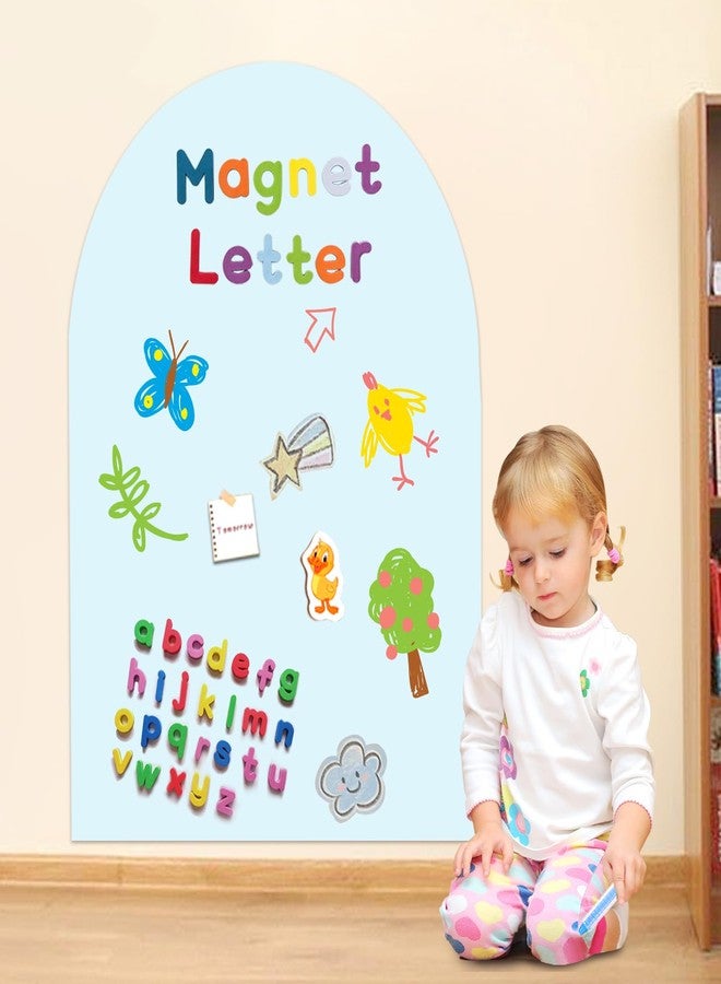 LYZZXI Magnetic Arch Wall Decal: Self-Adhesive Chalkboard for Kids Playroom and Classroom Decor 31" x 39" (Sky Blue) - Image 1