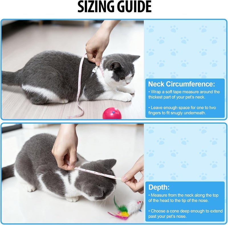 UREVO Adjustable Cat Recovery Cone - Lightweight Elizabeth Collar for Cats, Kittens, and Small Dogs (M 22-26cm) - Image 5