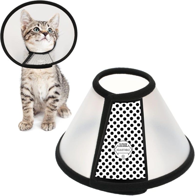 UREVO Adjustable Cat Recovery Cone - Lightweight Elizabeth Collar for Cats, Kittens, and Small Dogs (M 22-26cm) - Image 1