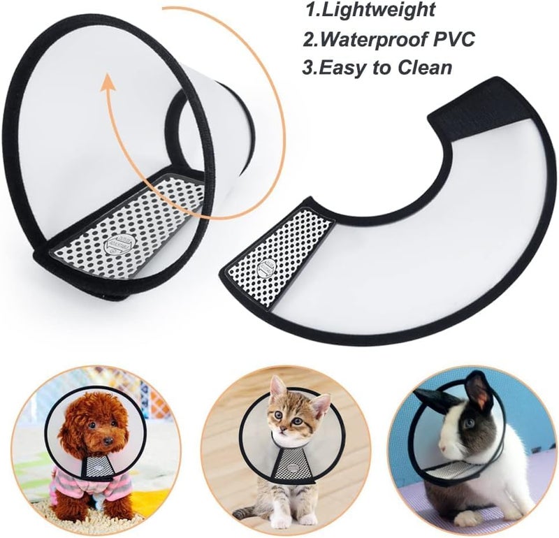 UREVO Adjustable Cat Recovery Cone - Lightweight Elizabeth Collar for Cats, Kittens, and Small Dogs (M 22-26cm) - Image 2