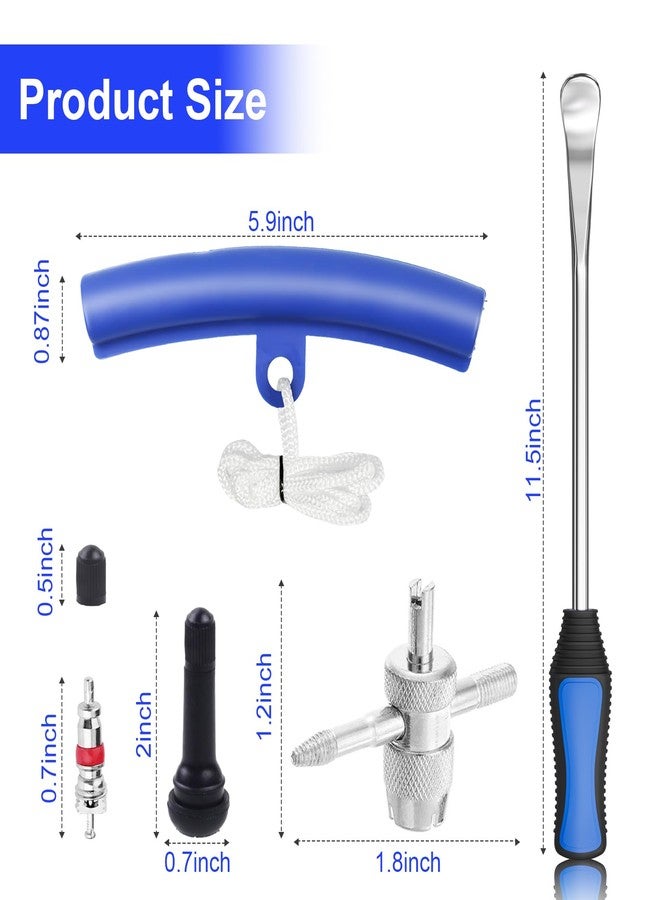 HTOMT 26pcs Tire Spoon Kit - Tire Changing Tool Set for Motorcycle, Dirt Bike, Lawn Tractor & Bicycle. 11.5" Motorcycle Tire Changer & Removal Tool with 3pcs Rim Covers, 6pcs Valve Tool & Valve Coress - Image 5
