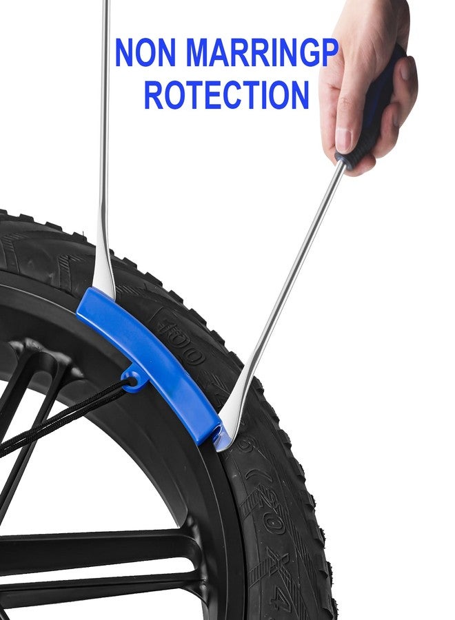HTOMT 26pcs Tire Spoon Kit - Tire Changing Tool Set for Motorcycle, Dirt Bike, Lawn Tractor & Bicycle. 11.5" Motorcycle Tire Changer & Removal Tool with 3pcs Rim Covers, 6pcs Valve Tool & Valve Coress - Image 4