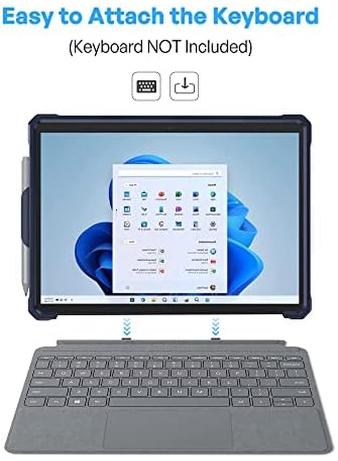 Procases Shockproof Case For Microsoft Surface Go 3 2021 Surface Go 2 2020 Surface Go 2018 Case Upgraded Protective Cover Case With Pen Holder Compatible With Type Cover Keyboard –Navy - Image 4