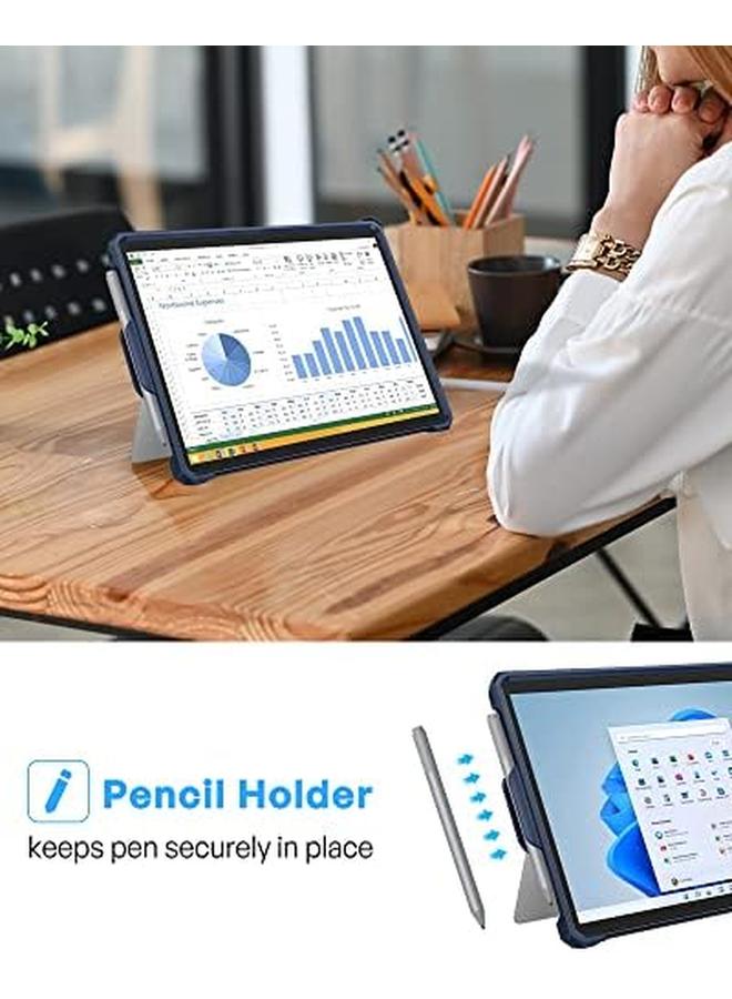 Procases Shockproof Case For Microsoft Surface Go 3 2021 Surface Go 2 2020 Surface Go 2018 Case Upgraded Protective Cover Case With Pen Holder Compatible With Type Cover Keyboard –Navy - Image 5