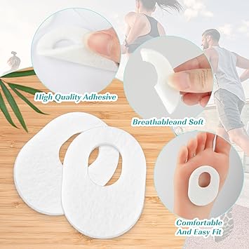 Aster 30 Pack Corn Pads for Bottom of Foot Soft Felt Oval Shape Callus Cushion Adhesive Foot Callus Pads for Men and Women Self Stick Callus Corn Pad to Relief Pain from Calluses Corns Blisters - Image 4