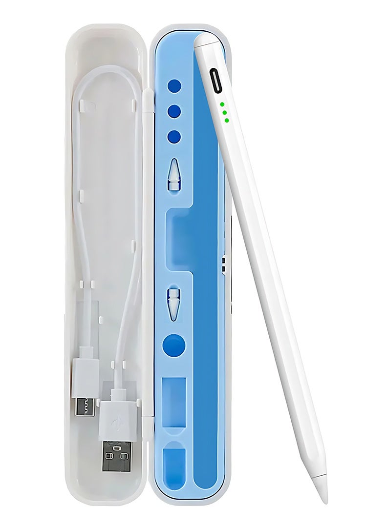 Theodor Stylus Pen for iPad 11th/10th/9th Gen - Active Pencil Compatible with all 2018-2025 Apple iPad Pro 11& 12.9'', iPad Air M3/ M2, iPad 6-11, iPad Mini 7/6 Gen-White - Image 1