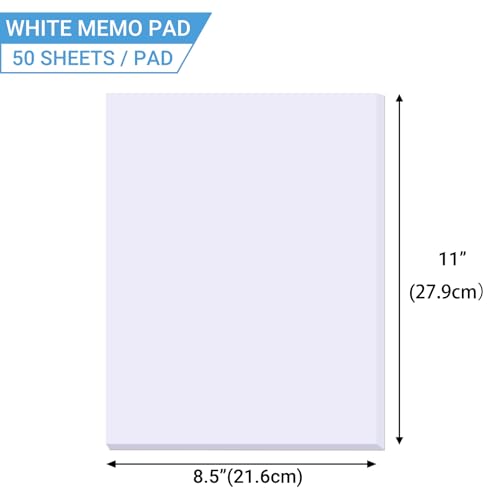 zmybcpack 6 Pack Blank White Memo Pads 8.5X11 Inch Unlined Note Pad Scratch Pads for Office, School, and Home Use (Each Pad 50 Sheets) - Image 2