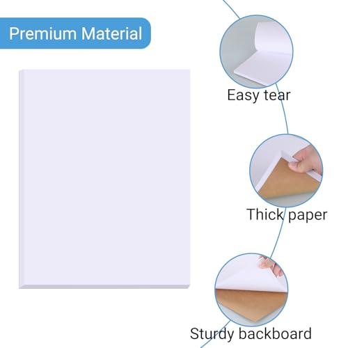 zmybcpack 6 Pack Blank White Memo Pads 8.5X11 Inch Unlined Note Pad Scratch Pads for Office, School, and Home Use (Each Pad 50 Sheets) - Image 3