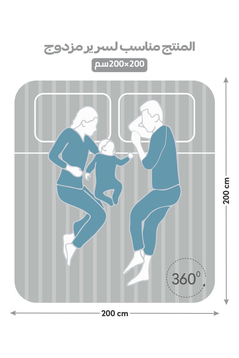 Donetella 3-Piece Striped Bedding Set – Super King Fitted Sheet 200x200+35 cm with All-Around Elastic & 2 Matching Pillowcases - Image 3