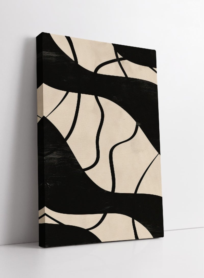 مودكلاس لوحة جدارية تصميم تجريدي بإطار خشبي - Image 1