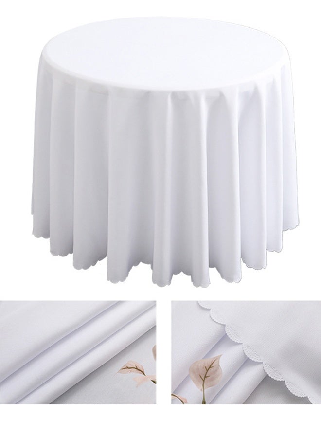 Round Tablecloth With Trim, Stain Resistant Washable Table Cloths, Wrinkle Free Polyester Table Covers for Kitchen Dining Party Wedding Indoor and Outdoor 160CM - Image 3