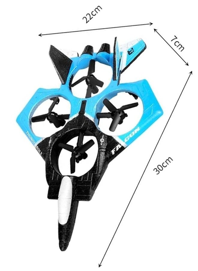 Eworld - Remote Control Fighter Plane Drone with Gravity Sensor, 2.4GHz Four-Axis Drone for Aerial Photography and Stunts, Remote-Controlled Aircraft with Gesture Control Watch for Ages 14+ - Image 1