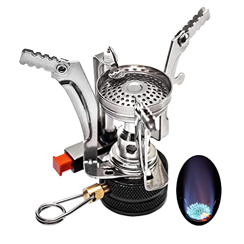 BOBTBT Backpacking Stove Portable Camping Stove Hiking Stove Backpack Stove With Piezoignition Support Wind-Resistance For Outdoor cooking tongs (Black) - Image 4