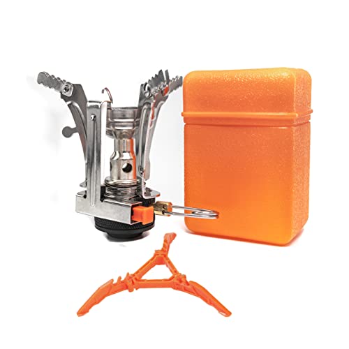 BOBTBT Backpacking Stove Portable Camping Stove Hiking Stove Backpack Stove With Piezoignition Support Wind-Resistance For Outdoor cooking tongs (Black) - Image 1