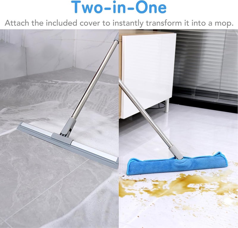 DrDirt Floor Squeegee 120cm/47in Silicone Magic Broom with Microfiber Mpo Indoor Water and Dust Remover Glass Wiper Quick Drying - Image 2